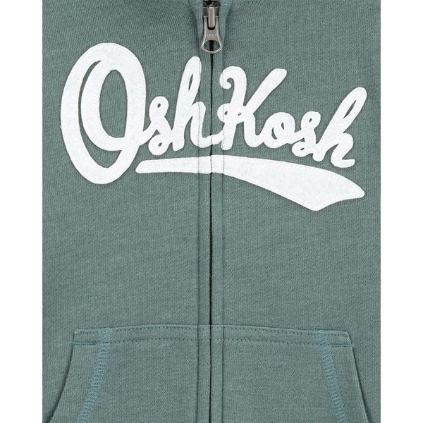 OshKosh 淺墨綠連帽外套(2T-5T)