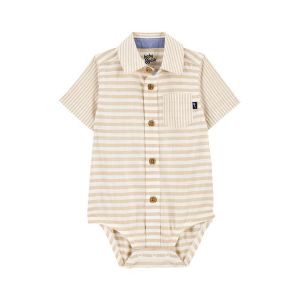Oshkosh 嬰童輕新條紋風短袖包屁衣