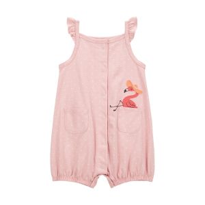 Carter's 嬰童優雅小紅鶴短袖遊戲褲（連身裝）