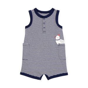 Carter's 嬰童口袋的小鳥短袖遊戲褲（連身裝）