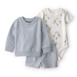 Carter's 嬰童小鴨吃檸檬3件組套裝(上衣/包屁衣/短褲)