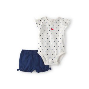 Carter's 嬰童點點小櫻桃2件組套裝(包屁衣/短褲)