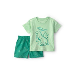 Carter's 嬰童恐龍調皮鬼2件組套裝(上衣/短褲)